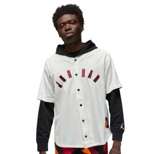 Men’s Air Jordan Nike Flight MVP Baseball Hoodie Jersey Long Sleeve Sz:M